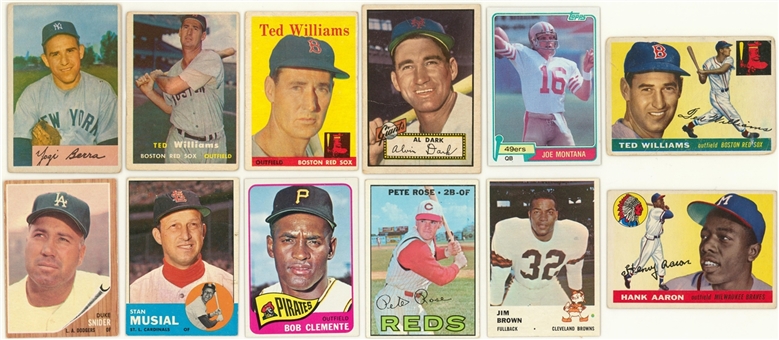 1909-1980s Topps and Assorted Brands Multi-Sports Collection (125+) Including Many Hall of Famers